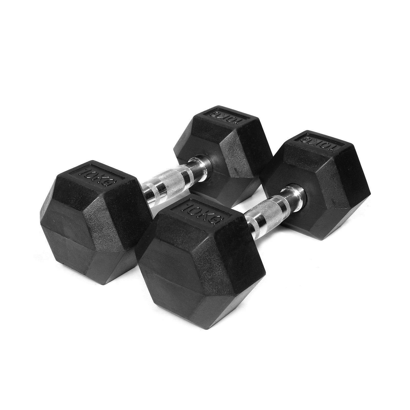 solo hex rubber dumbbells black